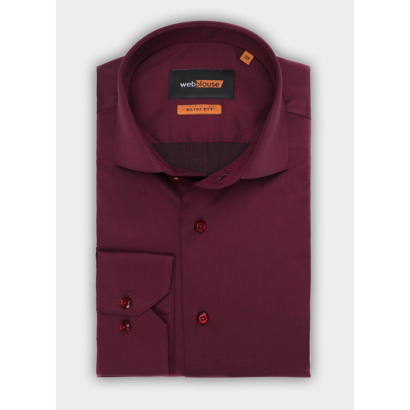 Overhemd Slim Fit Introvert Bordeaux Rood – Web Blouse