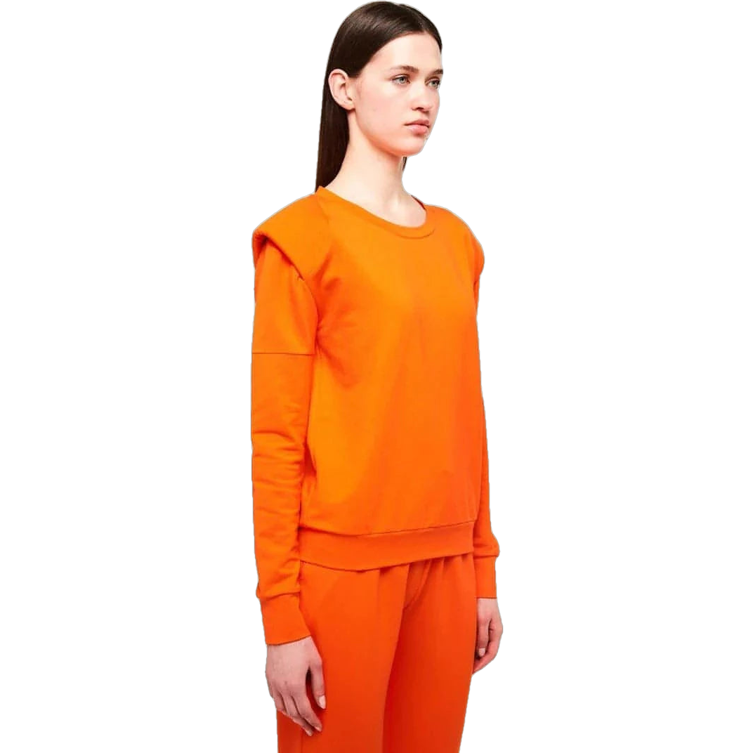 Web Blouse Comfy Dames Sweatshirt Lange Mouw Oranje