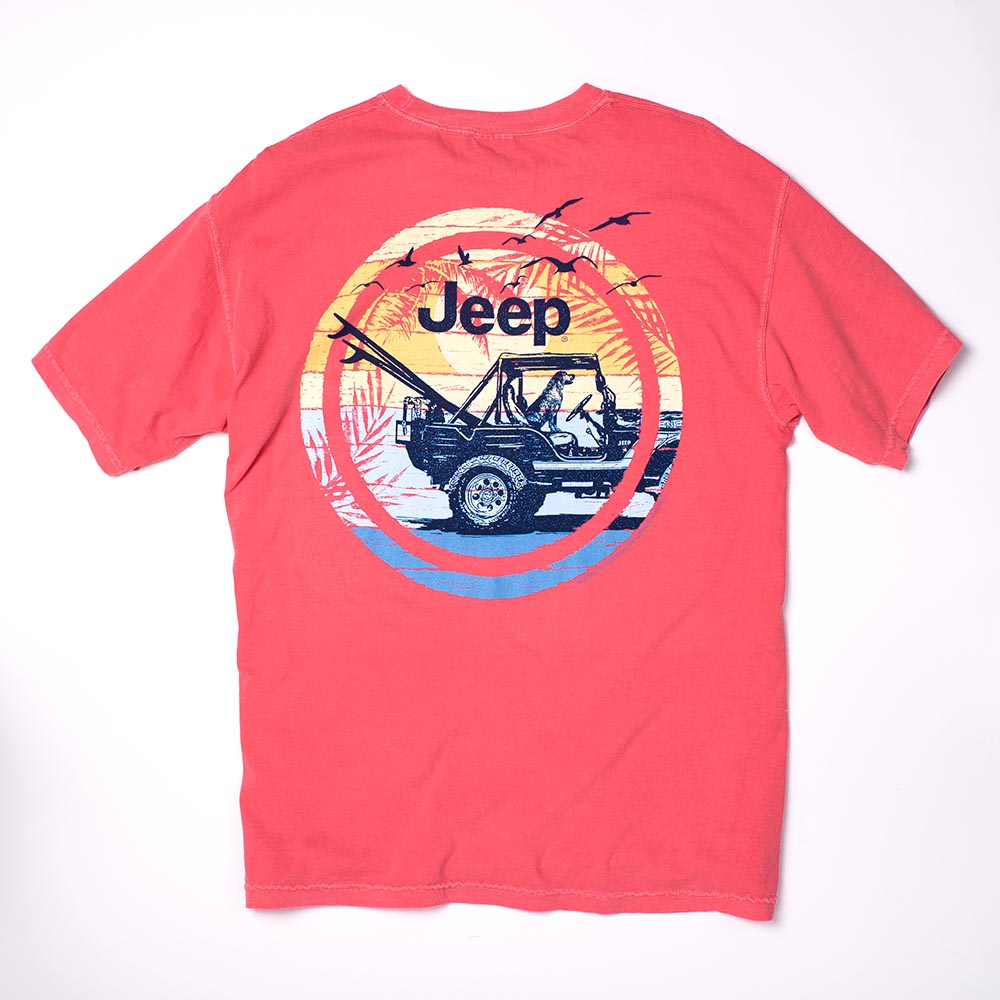 Jeep Sunset With Buddy On Beach Shirt For Jeep Lover