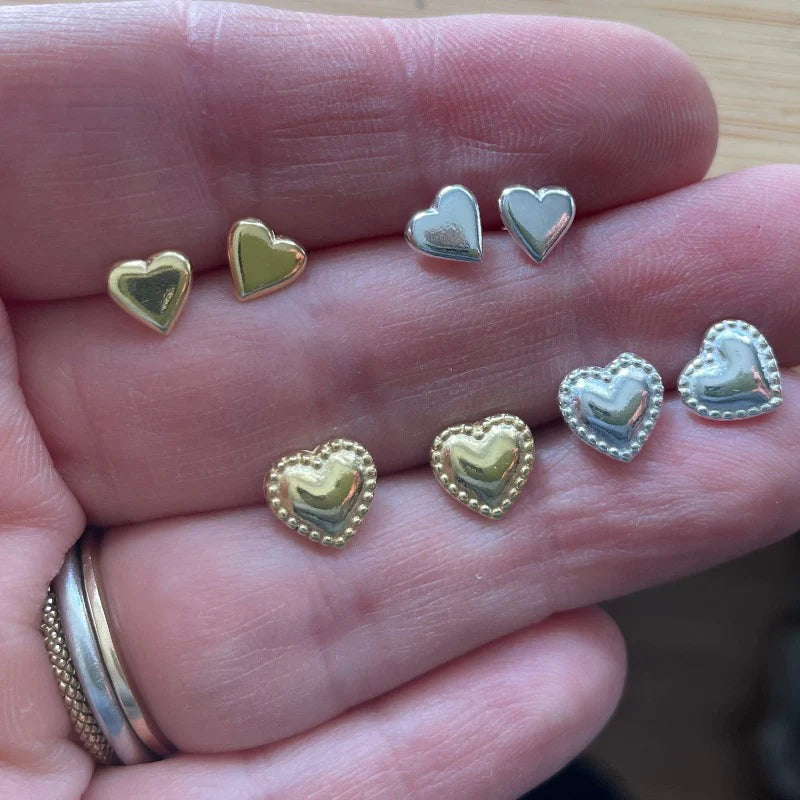 Dainty Dotted Heart Studs