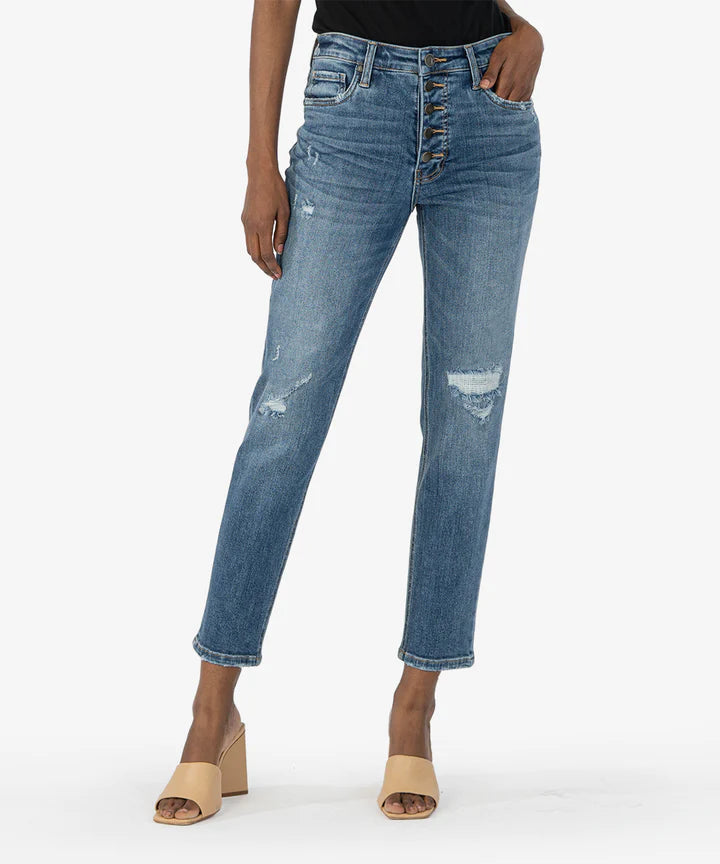 Rachel High Rise Fab Ab Mom Jean - Closer Wash Long Inseam – Collektive