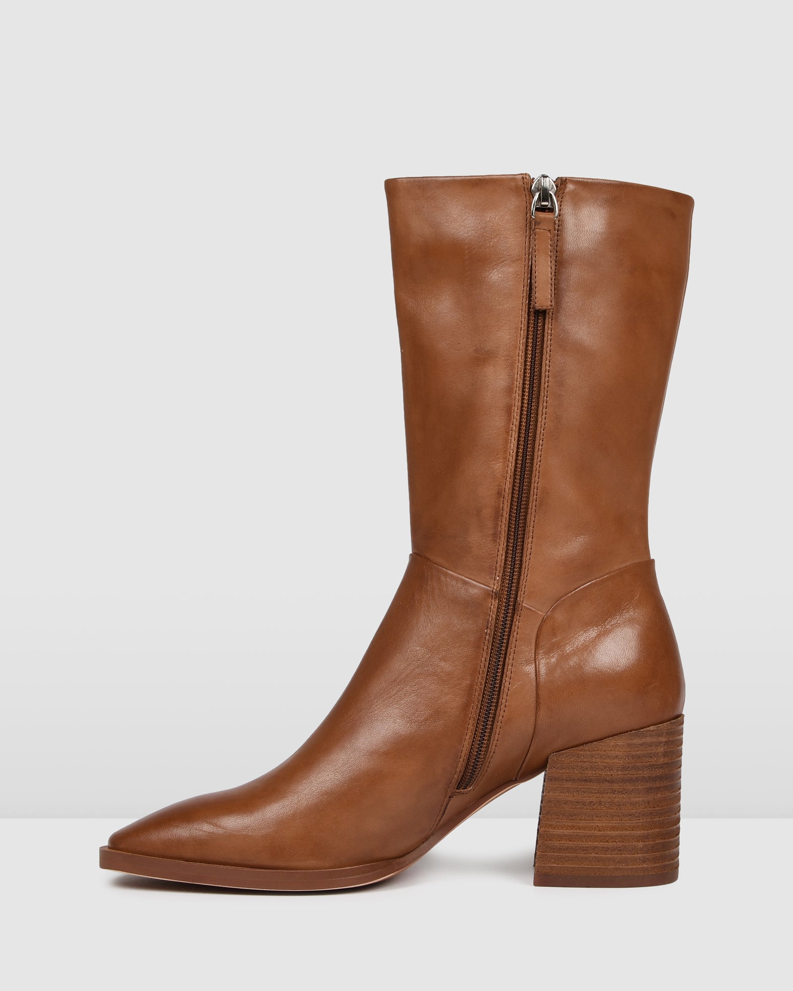 tan leather calf boots