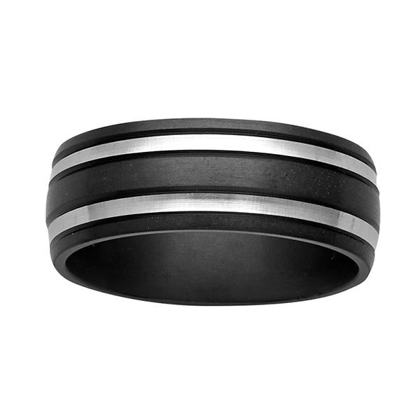 ZiRO Black & White Zirconium Ring
