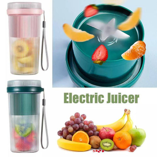 Knirps Portable Electric Juicer Machine 500mL with Double Cup Lids Mini  Wireless Blender for Home Kitchen Outdoor Sports Travel