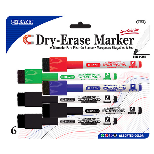 Bazic Chisel Tip Dry Erase Marker - 3 pack