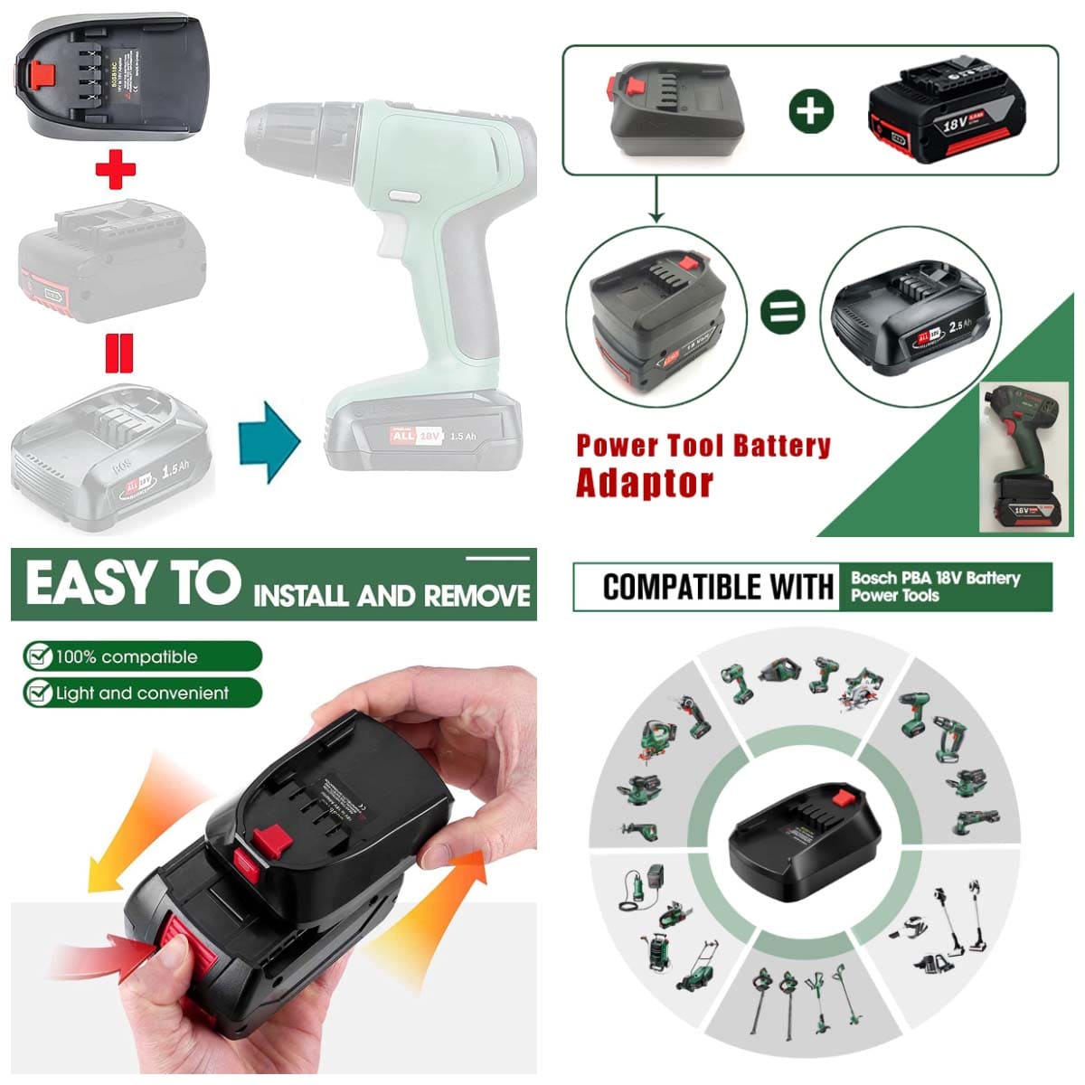 Bosch Home and Garden Battery and Charger Starter Set PBA 18 V (18 V S –  Infyniti Home