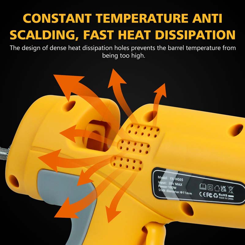 For Ridgid 18v Battery Hot Melt Glue Gun Cordless Full Size Heat Gun Crafts  DIY