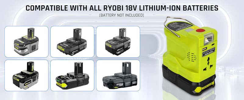 Powuse 200W AC 120V/220V Ryobi ONE+ 18V Battery Powered Inverter