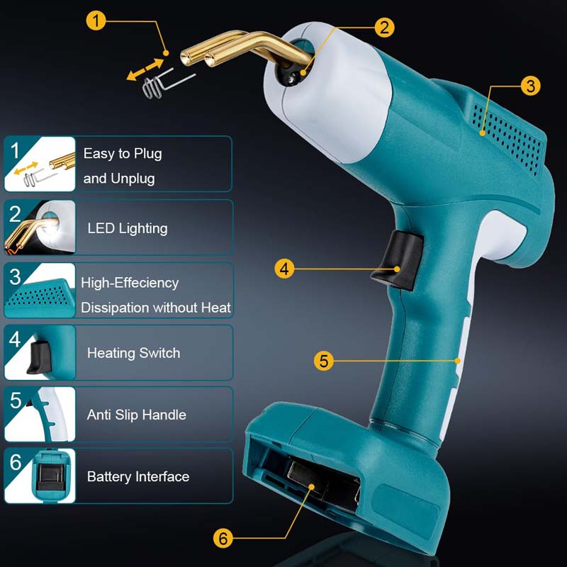 Powuse 80W Cordless Plastic Welder Gun Powered by Makita LXT 18V Battery