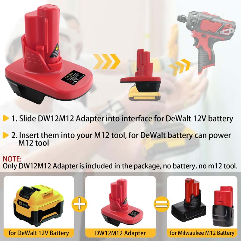 Powuse DeWalt 12V Battery to Milwaukee 12V Battery Adapter