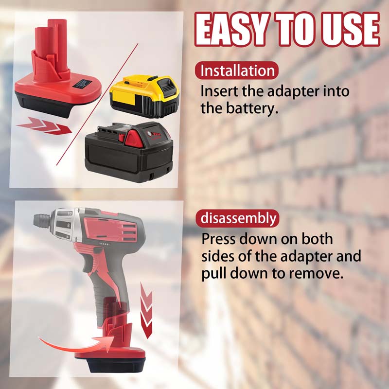 Powuse Dewalt Milwaukee M18 To Milwaukee M12 Battery Adapter