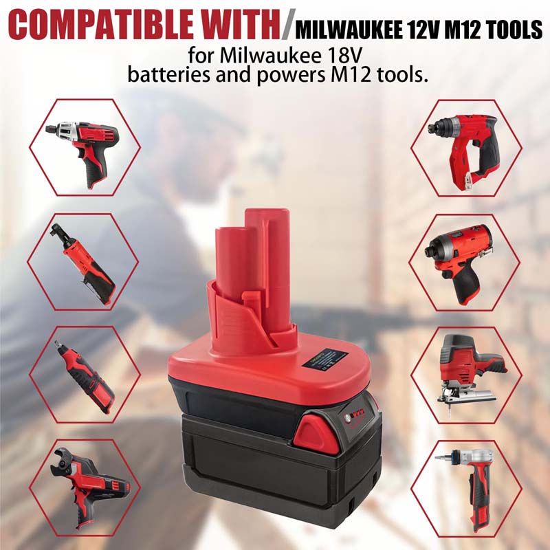 Powuse Milwaukee 18V to Milwaukee 12V Battery Adapter