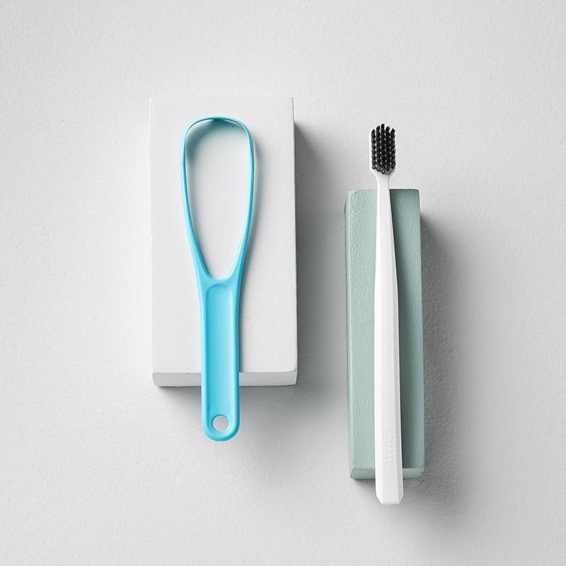 Image of Biodegradable Tongue Cleaner & Toothbrush Set