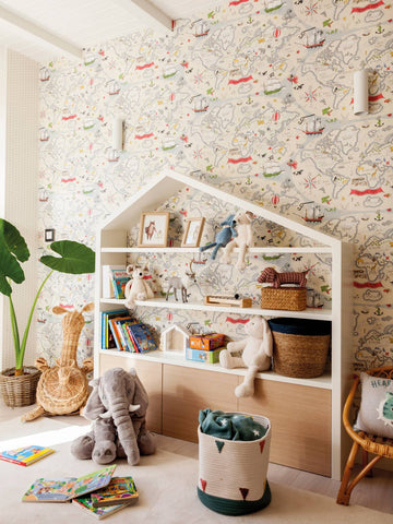 Decorar una habitación infantil con papel pintado - Garlanda