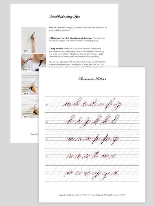 Digital Copperplate Practice Workbook - Uppercase Letters – Logos  Calligraphy & Design