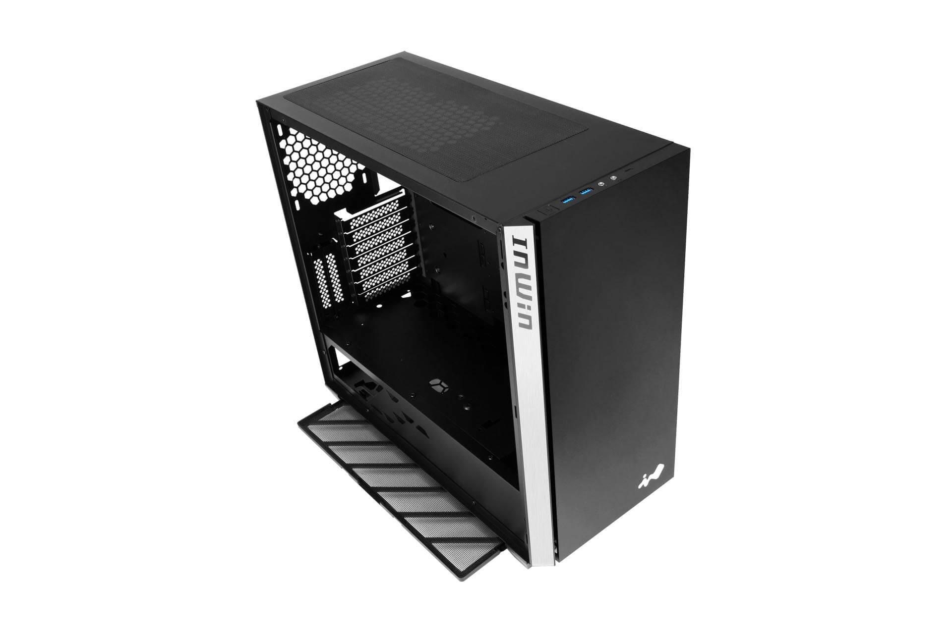 INWIN E-ATX対応 シンプルデザインのミドルタワーケース CS-216BLK