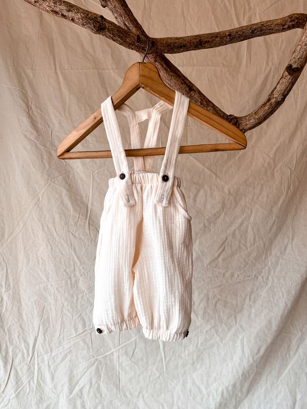 Luxor Suspender Summer Overalls {Alabaster - Muslin}