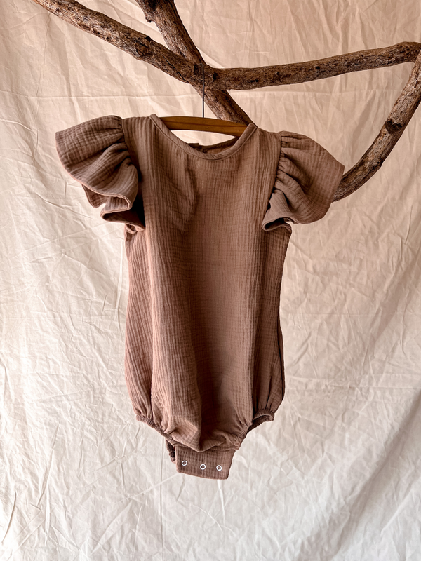 Aswan Frill Romper {Grain}