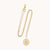 Mini Porte Bonheur Charm Necklace With Diamond Halo, White Diamond And Raised Gold On  16" 1.8 Rolo Chain