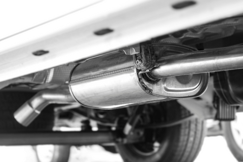 EXHAUST PIPES with catalytic converters Close-up