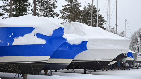Waterproof Boat Covers with snow cover