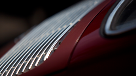 Custom Grille Close-up in a red car