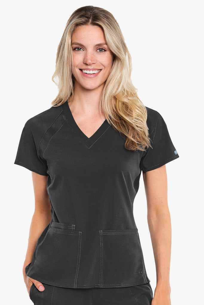 Med Couture Scrub Top Peaches Raglan V-Neck | Parker's Clothing and ...
