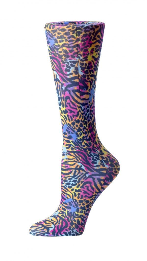 Cutieful Moderate Compression Socks 10-18 mmHg Knit Neon Animal Mix at Parker's Clothing and Shoes.