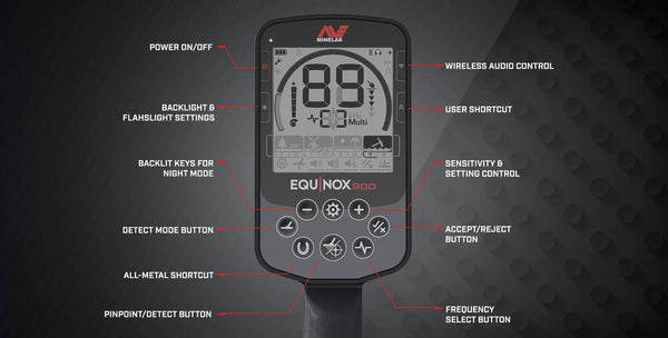 Minelab Equinox EQX900 control panel