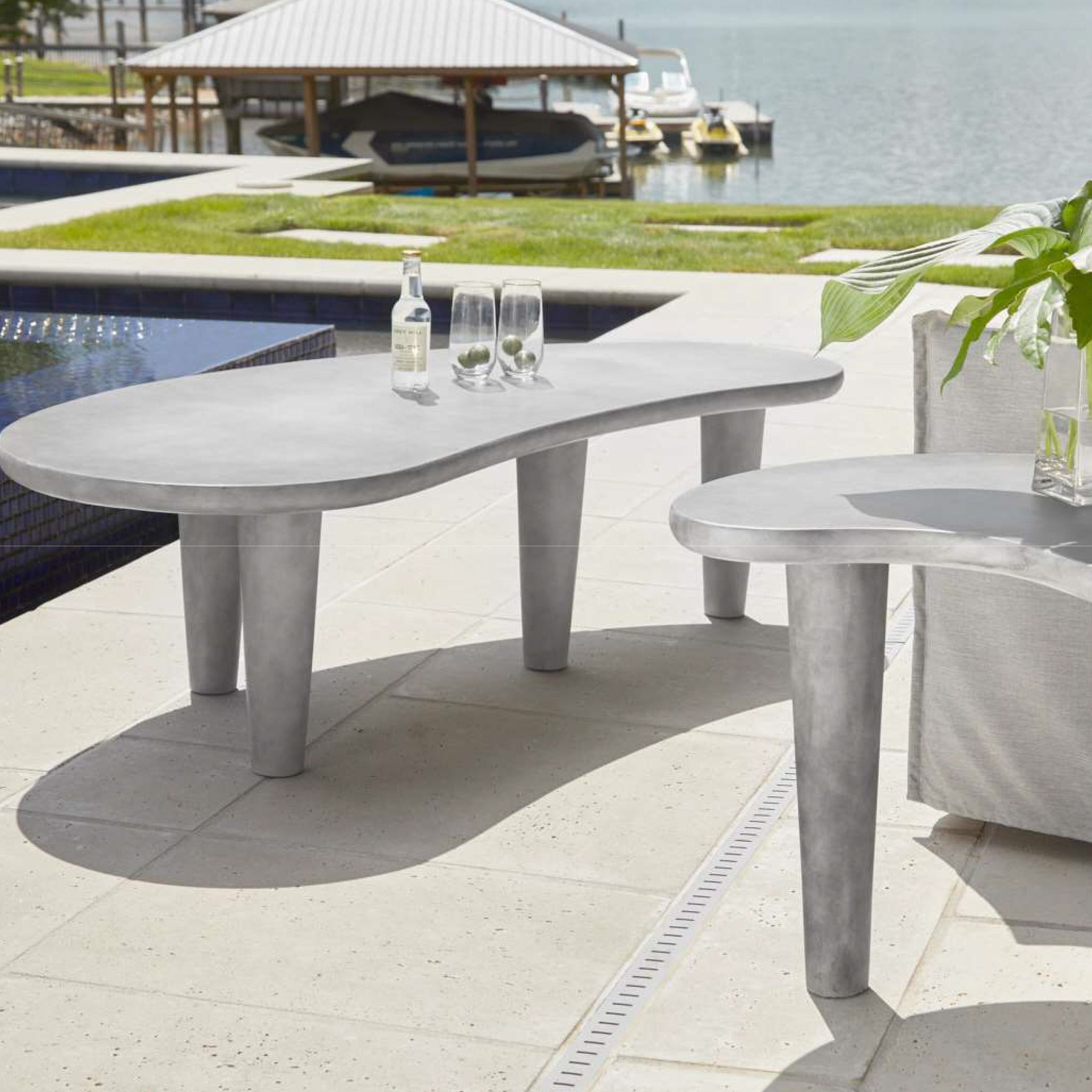 Concrete Outdoor Coffee Table - Isle Square Concrete Outdoor Coffee