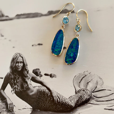 Indulge your inner mermaid with Australian opal earrings by Jane Bartel Jewelry