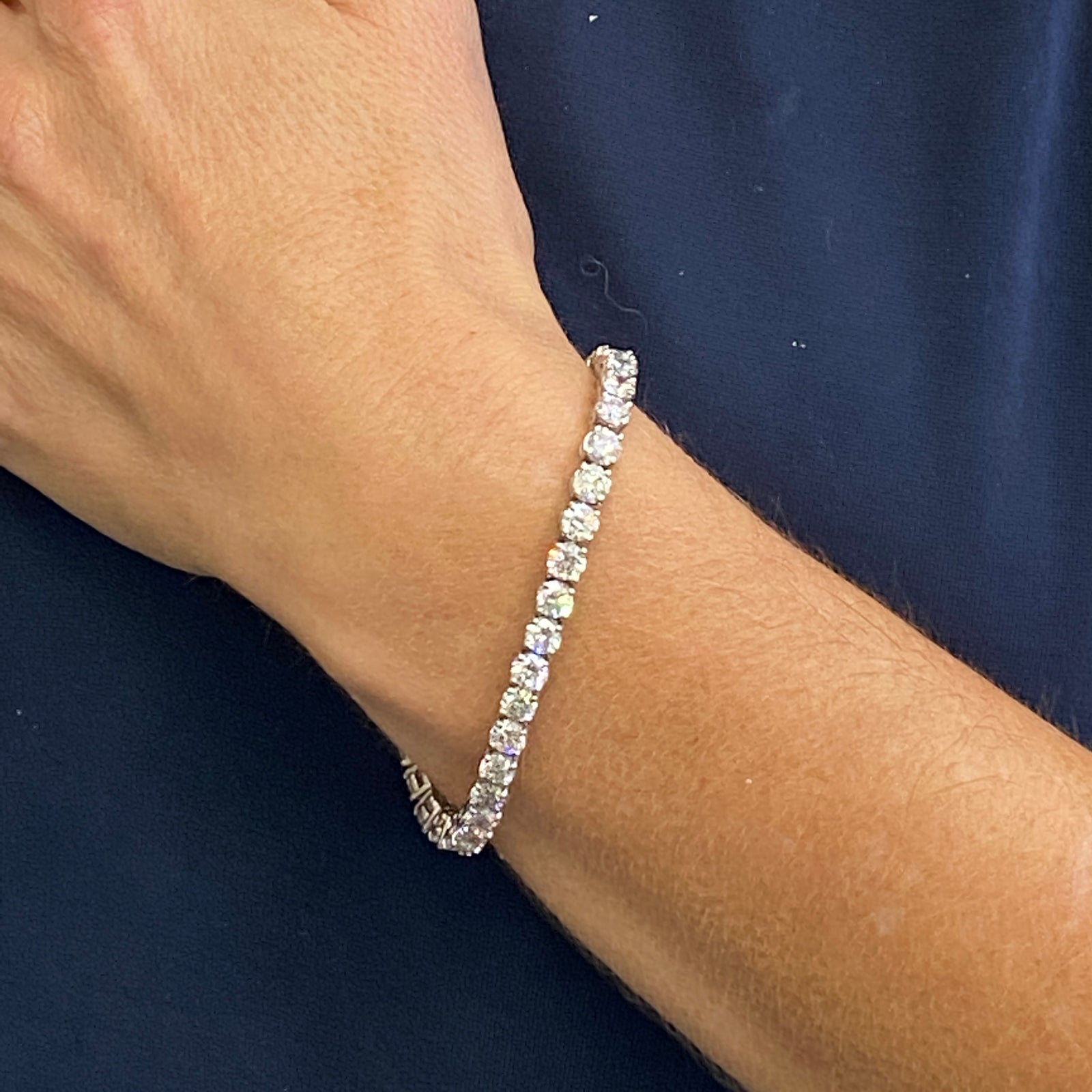 13 Carat Tennis Bracelet 00117002696 14KW  Mollys Jewelers  Brooklyn NY