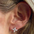 Marquise Diamond Floral Stud Earrings 18 Karat White Gold