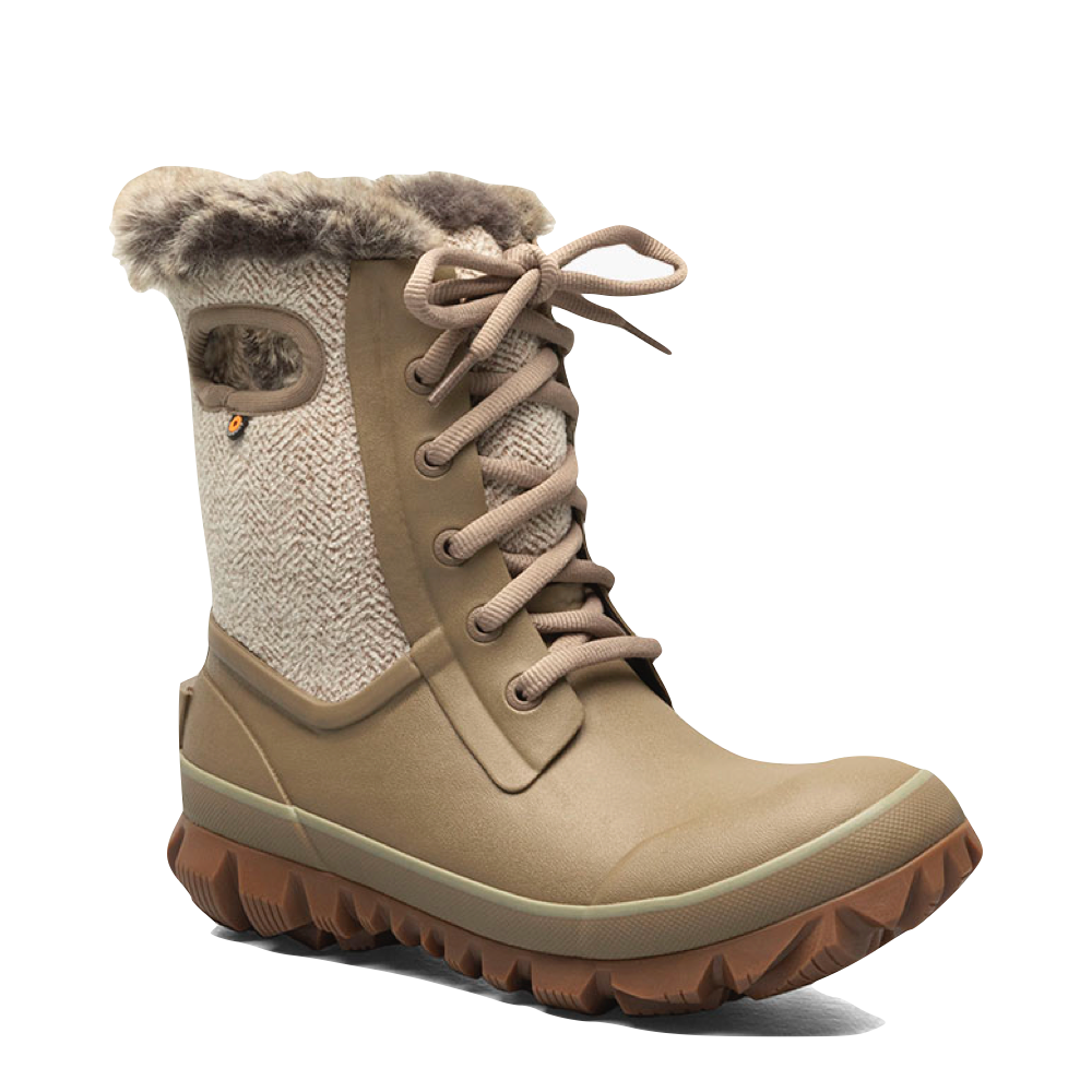Bogs Women's Arcata Cozy Chevron Waterproof Boot (Taupe)