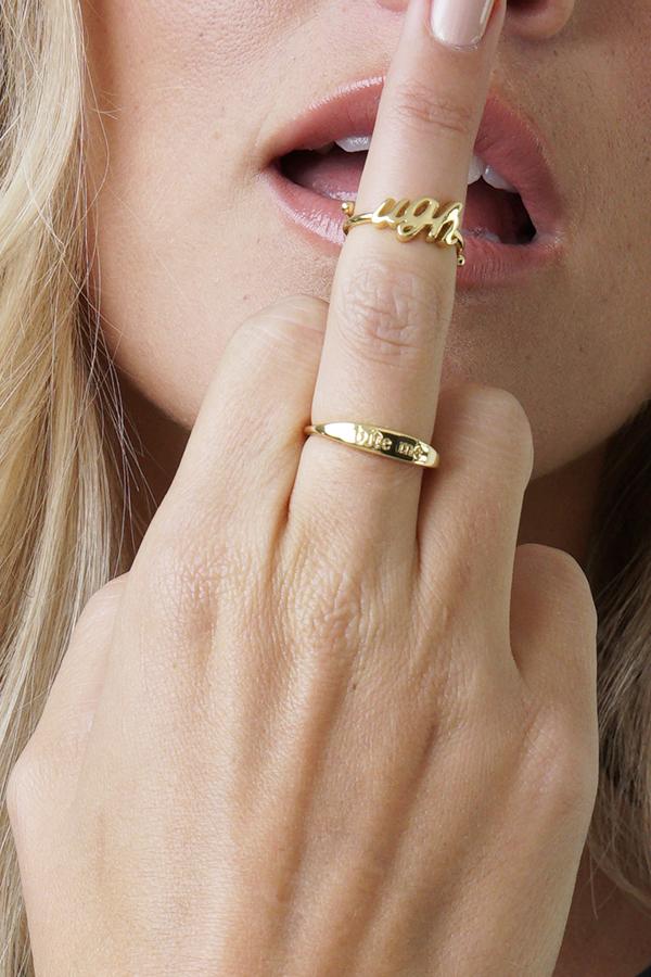 Bite Me Block Adjustable Ring