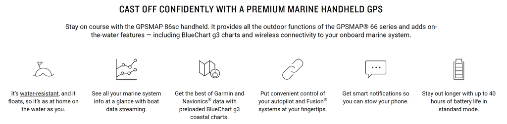 Garmin GPSMAP® 86sc Marine Handheld Preloaded With BlueChart® g3 Coastal Charts