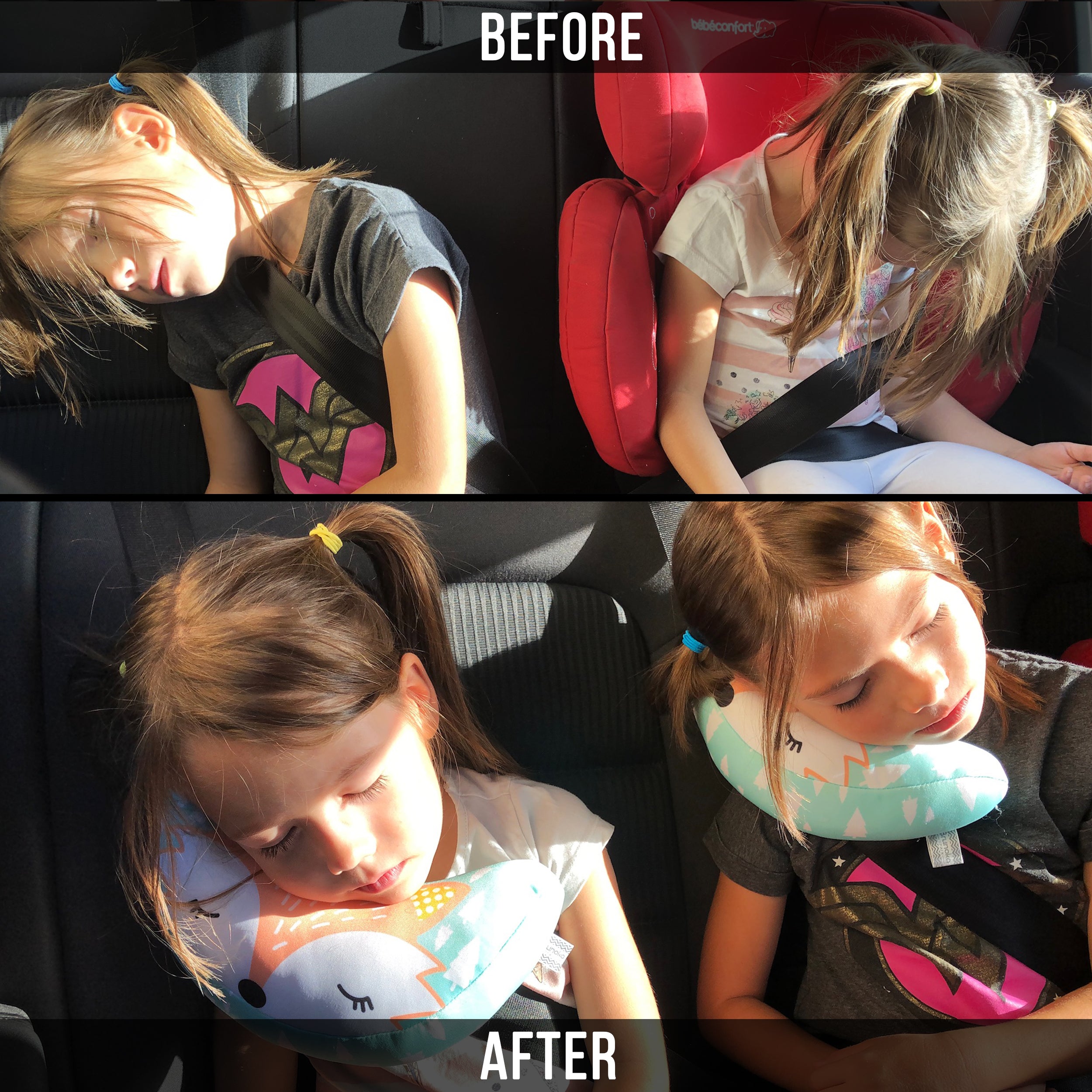 before and after using brunoko seat belt cover