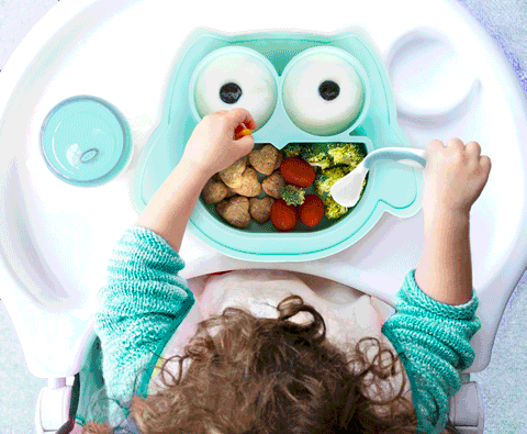 bambini piatto, forchetta e cucchiaio silicone stoviglie per bambino  vettore. bianca sfondo. bambini cena tempo 26671375 Arte vettoriale a  Vecteezy