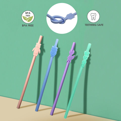 Pailles en Silicone pour Enfants - Nude, Ecologiques et Durables