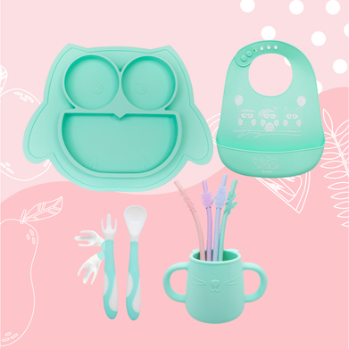 LEADSTAR Vajilla Bebe Ventosa, Plato Ventosa Bebe Silicona Platos con  Ventosa para Bebes Cuchara Bebe Aprendizaje Precucharas Bol Taza Juegos de