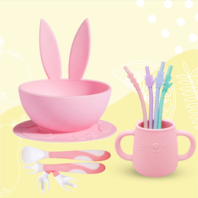 Vaso con popote de silicona, tazas de silicona para bebé, 100% silicona  suave taza de entrenamiento de paja para bebé, 5 onzas (rosa y verde  militar