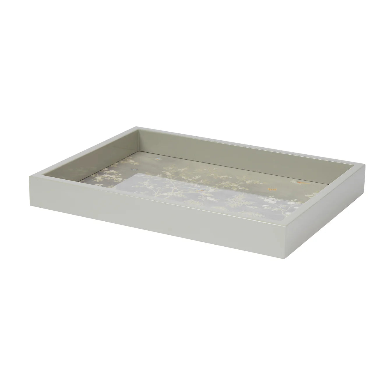 11x 8 Chinoiserie Tray Gray