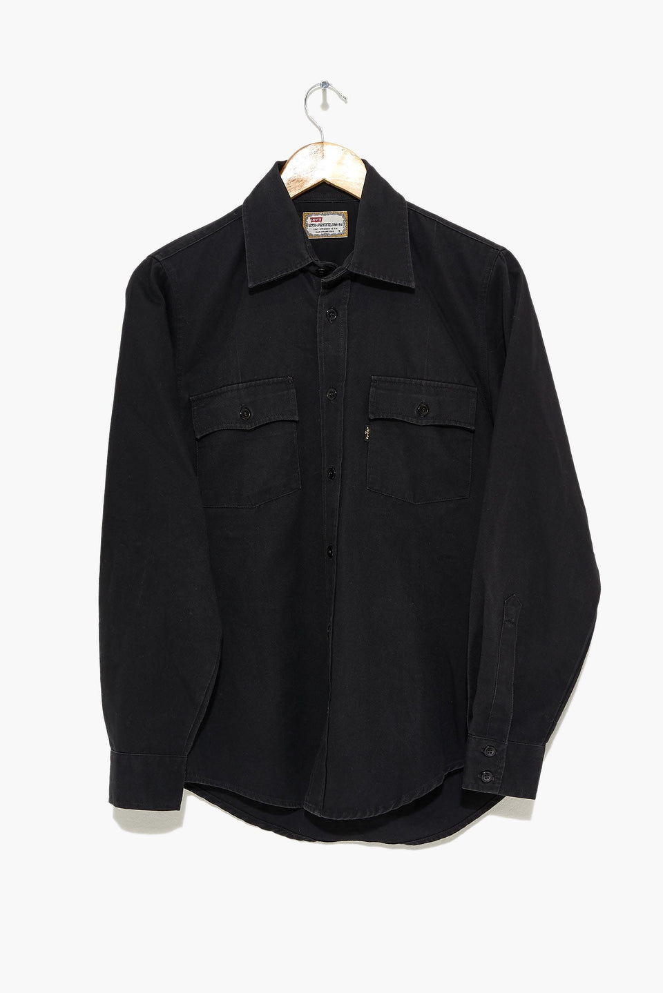 levis black denim shirt