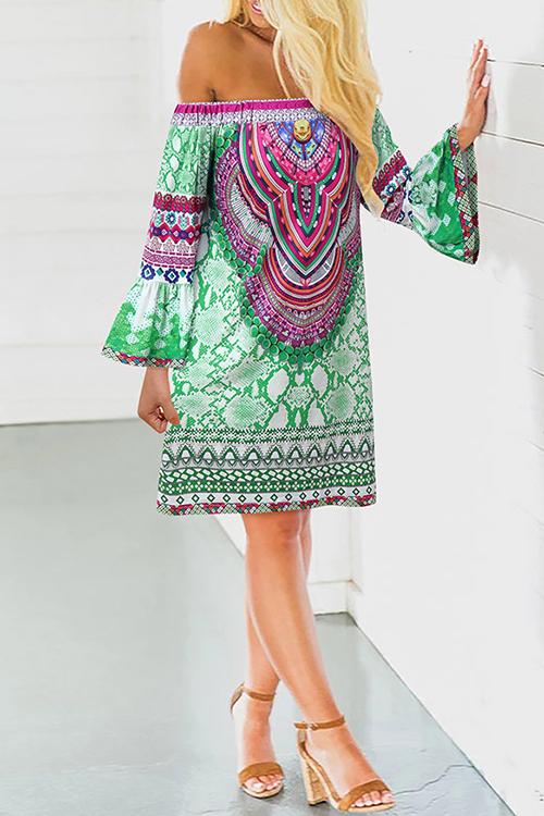 one shoulder ethnic dress