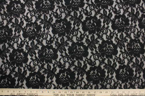 Black & Silver Lace 40mm Stretch Trim - $5.60 pm – Lush Fabrics