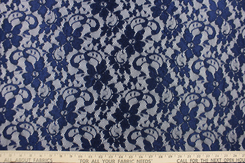 Stretch Lace in Blue - All About Fabrics