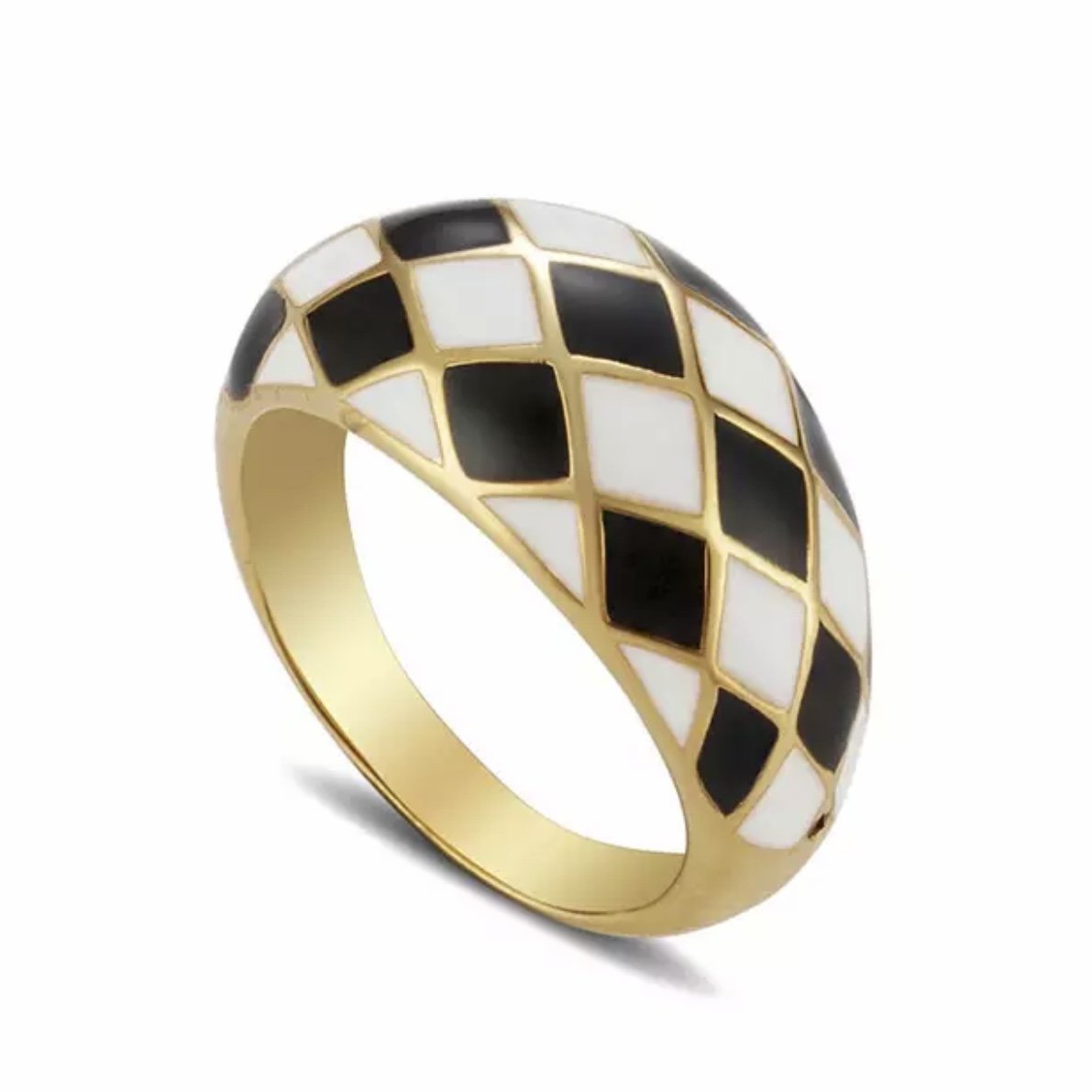 Y2K checkered enamel ring-Y2K ring