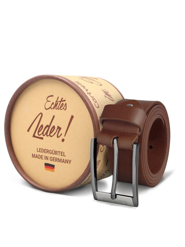 Cartvelli Vintage Ledergürtel Herren Schwarz 40mm inkl. Geschenkbox -
