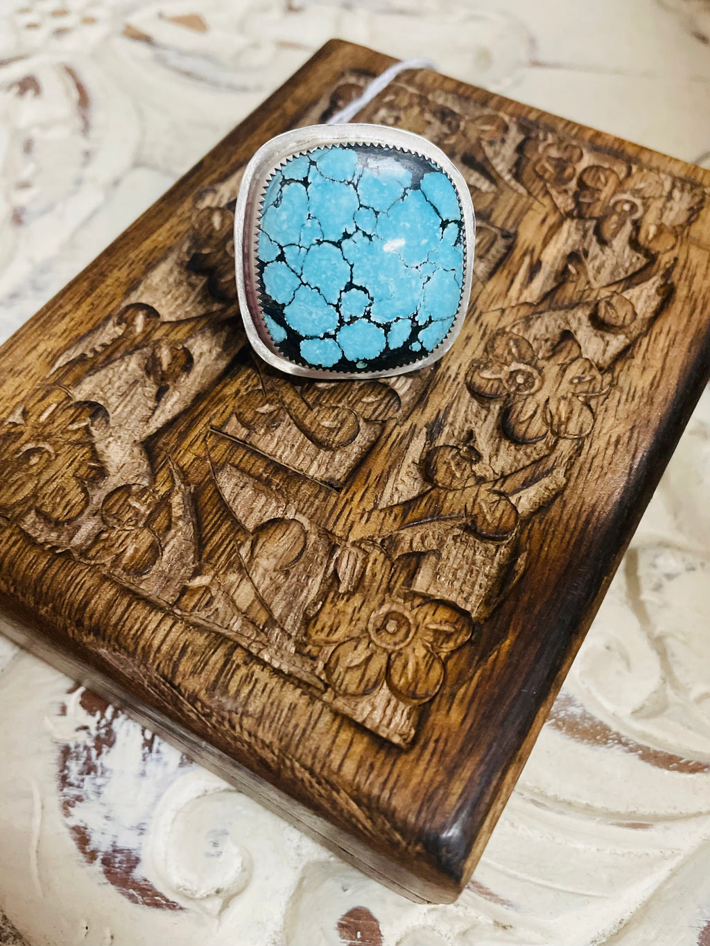 Lake Mac Pixie Mammoth Ivory and Hubei Turquoise Ring Junkyard