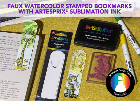 watercolor bookmark project with Artesprix sublimation ink